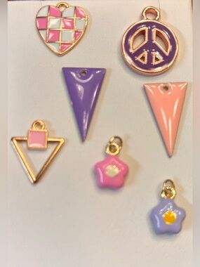 New set of colorful charm pendants customize your look for the day cute!